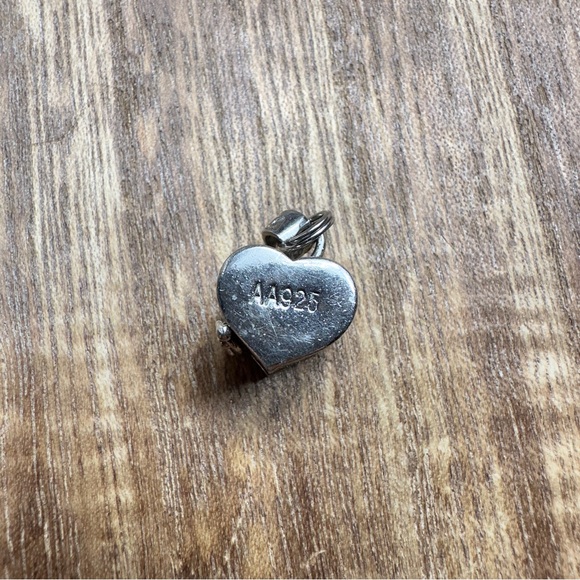 Necklace heart Pendant MARKED aa 925 Trinket Charm Locket Box sterling silver - Picture 3 of 7